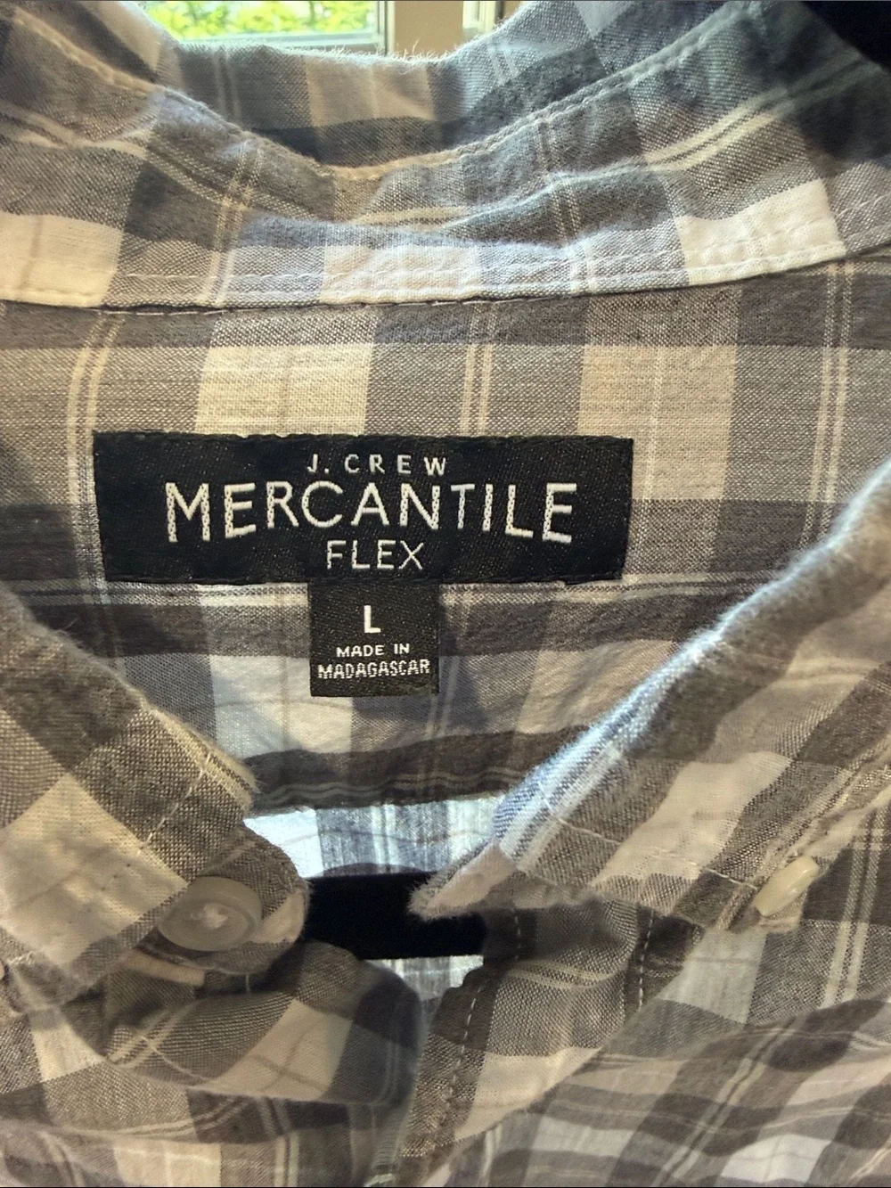 J. Crew Brown and White Plaid Button-Down Shirt